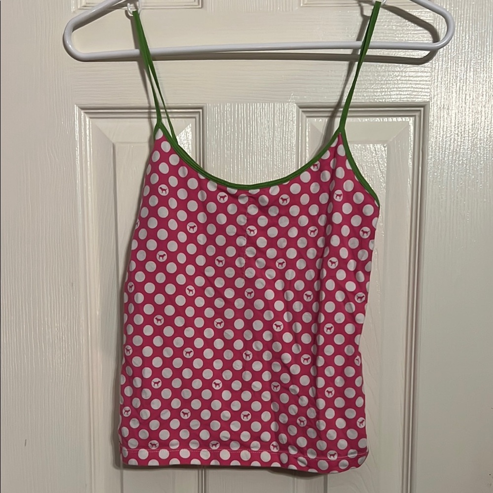 Pink Polka Dot Camisole Top